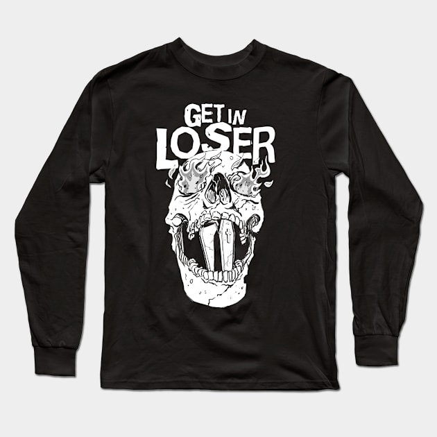 get in loser coffin soft grunge gothic goth aesthetic Long Sleeve T-Shirt by A Comic Wizard